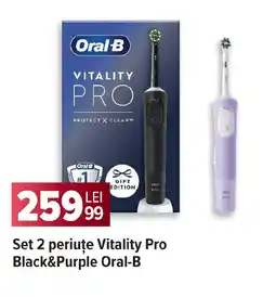 Carrefour Set 2 periute Vitality Pro Black&Purple Oral-B Ofertă