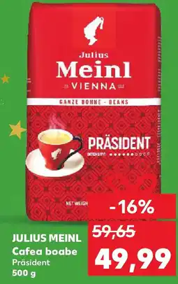Kaufland JULIUS MEINL Cafea boabe Präsident Ofertă