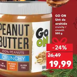 Kaufland GO ON Unt de arahide crunchy / smooth Ofertă