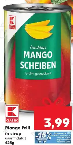 Kaufland Mango felii în sirop Ofertă