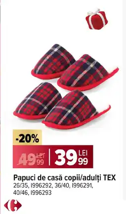Carrefour Papuci de casă copii/adulți Tex Ofertă