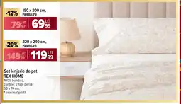 Carrefour Set lenjerie de pat TEX HOME Ofertă