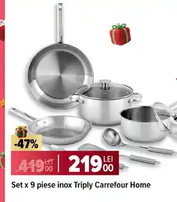 Carrefour Set x 9 piese inox Triply Carrefour Home Ofertă