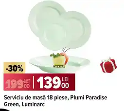 Carrefour Serviciu de masă 18 piese, Plumi Paradise Green, Luminarc Ofertă