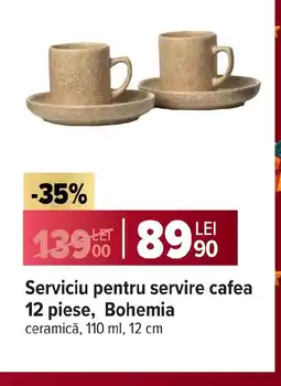 Carrefour Serviciu pentru servire cafea 12 piese, Bohemia Ofertă