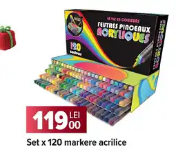 Carrefour Set x 120 markere acrilice Ofertă