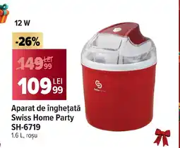 Carrefour Aparat de îngheţată Swiss Home Party SH-6719 Ofertă