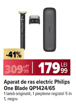 Carrefour Aparat de ras electric Philips One Blade QP1424/65 Ofertă
