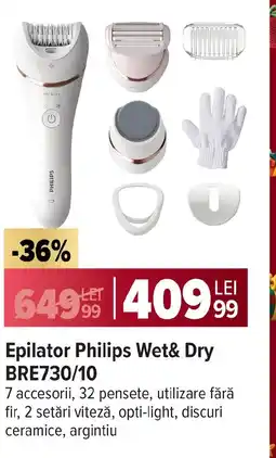 Carrefour Epilator Philips Wet& Dry BRE730/10 Ofertă