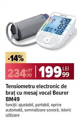 Carrefour Tensiometru electronic de braţ cu mesaj vocal Beurer BM49 Ofertă