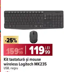 Carrefour Kit tastatură şi mouse wireless Logitech MK235 Ofertă