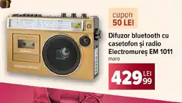 Carrefour Difuzor bluetooth cu casetofon şi radio Electromureş EM 1011 Ofertă
