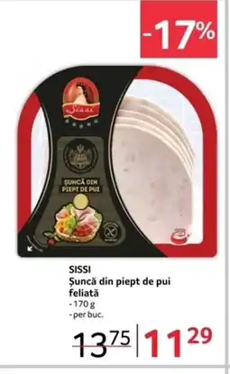 Selgros SISSI Şuncă din piept de pui feliatǎ Ofertă