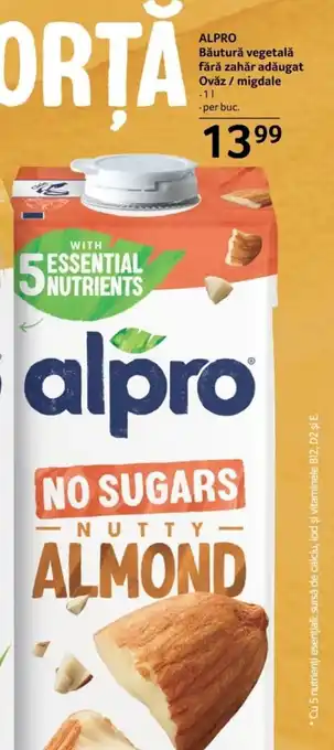 Selgros ALPRO Băutură vegetală fără zahăr adăugat Ovǎz / migdale Ofertă