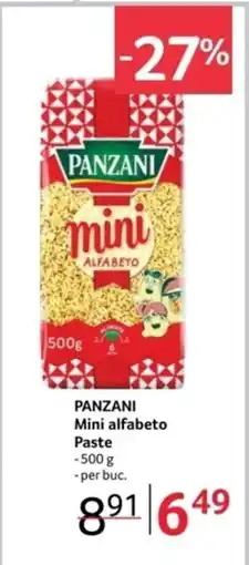 Selgros PANZANI Mini alfabeto Paste Ofertă
