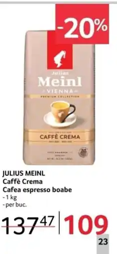 Selgros JULIUS MEINL Caffè Crema Cafea espresso boabe Ofertă