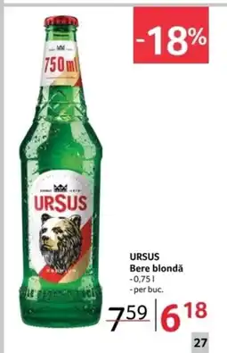 Selgros URSUS Bere blondǎ Ofertă