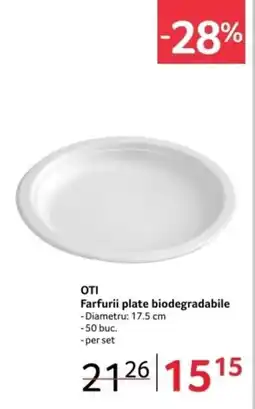 Selgros OTI Farfurii plate biodegradabile Ofertă