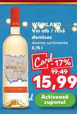 Kaufland WEINLAND Vin alb / rosé demisec Ofertă