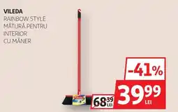 Auchan VILEDA Rainbow style mătură pentru interior cu mâner Ofertă