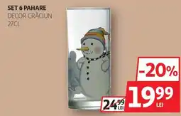 Auchan Set 6 pahare decor crăciun Ofertă