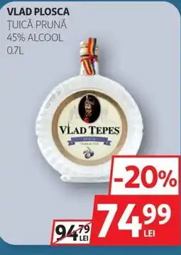 Auchan Vlad plosca ţuică prună 45% alcool Ofertă