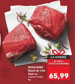 Kaufland IRISH BEEF Rasol de vită fără os origine Irlanda Ofertă