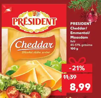 Kaufland PRESIDENT Cheddar/ Emmental/ Maasdam Ofertă