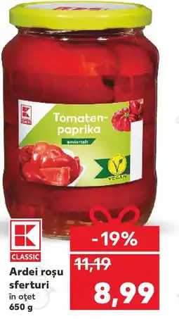 Kaufland Ardei roşu sferturi în oţet Ofertă