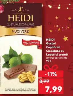 Kaufland HEIDI Gustul Copilăriei Ciocolată cu Lapte şi cremă Ofertă