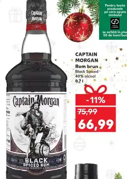 Kaufland CAPTAIN MORGAN Rom brun Black Spiced Ofertă