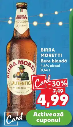 Kaufland BIRRA MORETTI Bere blondă 4,6% alcool Ofertă