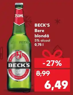 Kaufland BECK'S Bere blondă 5% alcool Ofertă