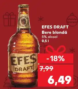 Kaufland EFES DRAFT Bere blondăǎ Ofertă