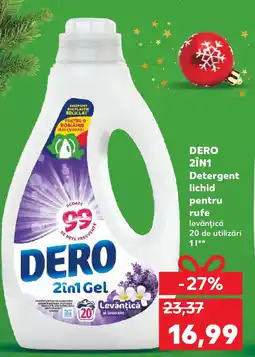 Kaufland DERO 2ÎN1 Detergent lichid pentru rufe levǎnţică Ofertă