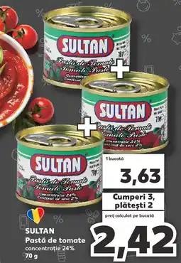 Kaufland SULTAN Pastă de tomate concentrație 24% Ofertă