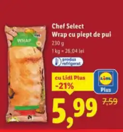 Lidl Chef Select Wrap cu piept de pui Ofertă