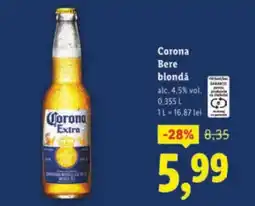 Lidl Corona Bere blondă Ofertă