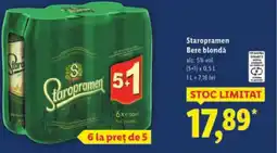 Lidl Staropramen Bere blondǎ Ofertă