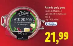 Lidl Deluxe Pate de pui / porc Ofertă