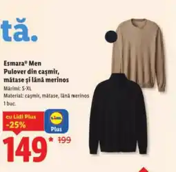 Lidl Esmara® Men Pulover din cașmir, mătase şi lână merinos Ofertă