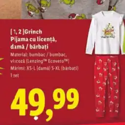 Lidl Grinch Pijama cu licenţă, dama / bărbați Ofertă