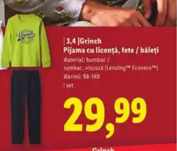 Lidl Grinch Pijama cu licenţă, fete / băieți Ofertă