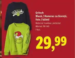 Lidl Grinch Bluza/Hanorac cu licenţă, fete / băieți Ofertă