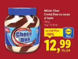 Lidl Mister Choc Cremă Duo cu cacao şi lapte Ofertă