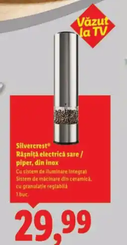 Lidl Silvercrest Râşniţă electrică sare / piper, din inox Ofertă