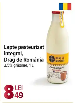 Carrefour Lapte pasteurizat integral, Drag de România Ofertă