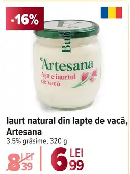 Carrefour laurt natural din lapte de vacă, Artesana Ofertă