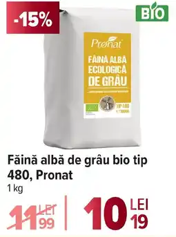 Carrefour Făină albă de grâu bio tip 480, Pronat Ofertă