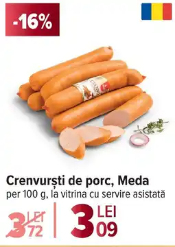 Carrefour Crenvursti de porc, Meda Ofertă